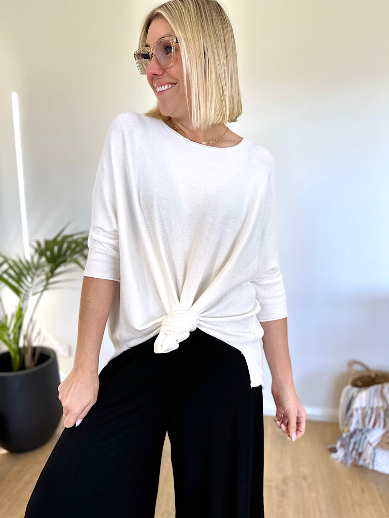 Essential Knit Top - White