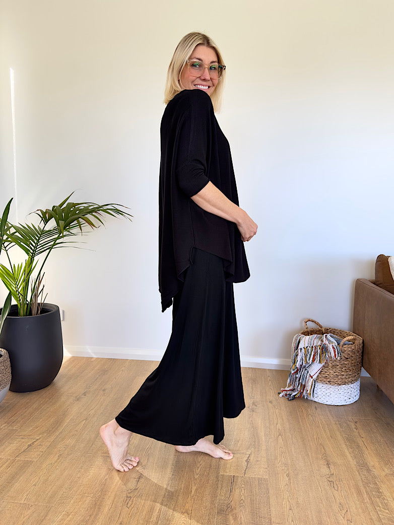 Comfy Culottes - Black Jersey
