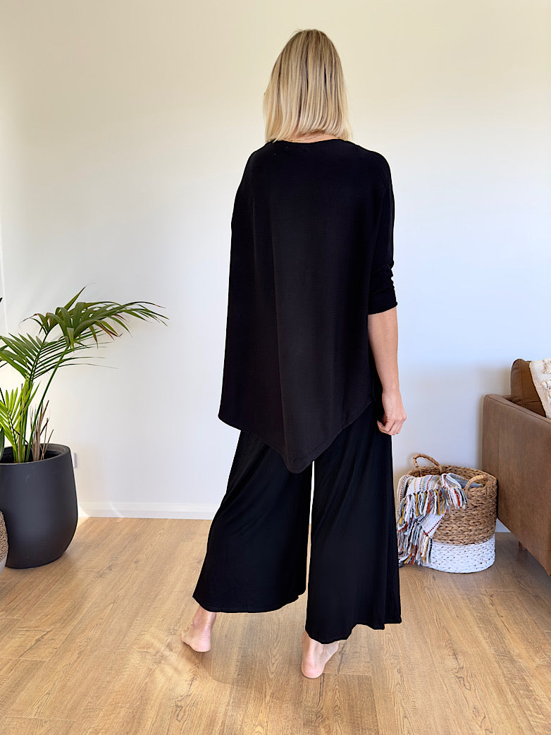 Comfy Culottes - Black Jersey