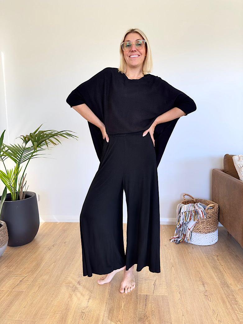 Comfy Culottes - Black Jersey