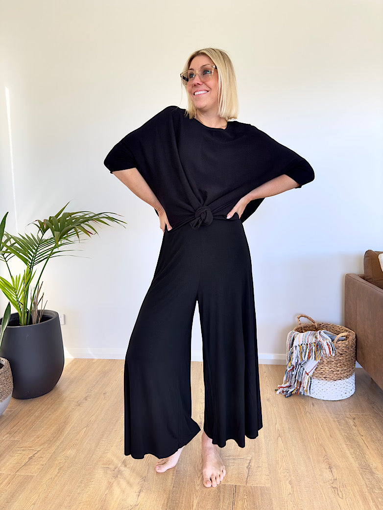 Comfy Culottes - Black Jersey