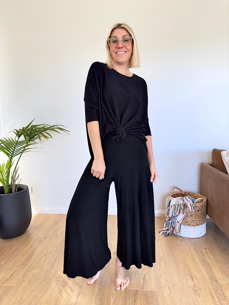 Comfy Culottes - Black Jersey