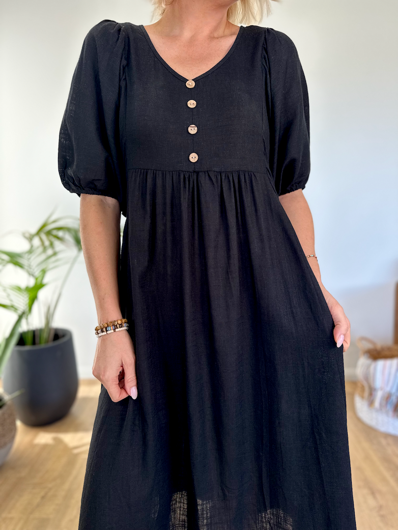 Maia Midi Dress - Black