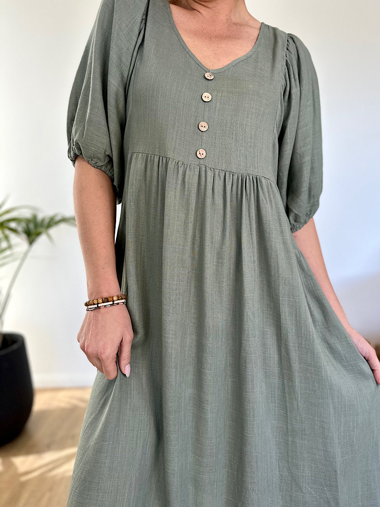 Maia Midi Dress - Sage