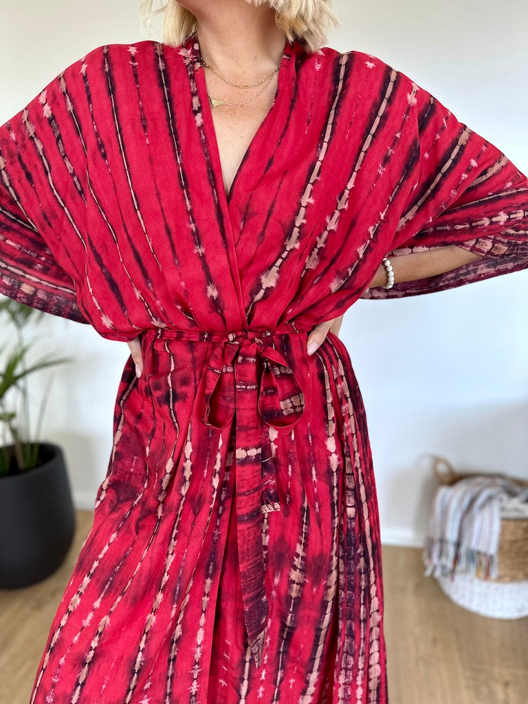 Hibiscus Kimono - Red