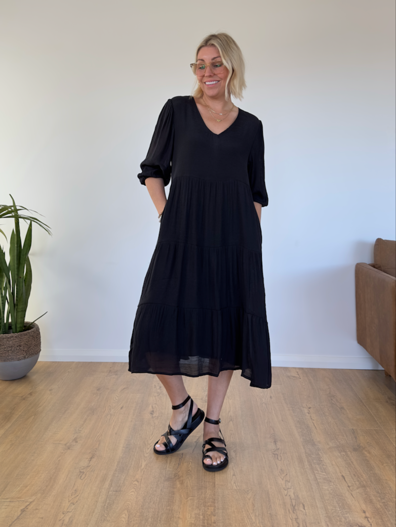 Positano Beach Dress - Black