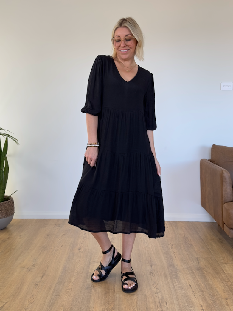 Positano Beach Dress - Black