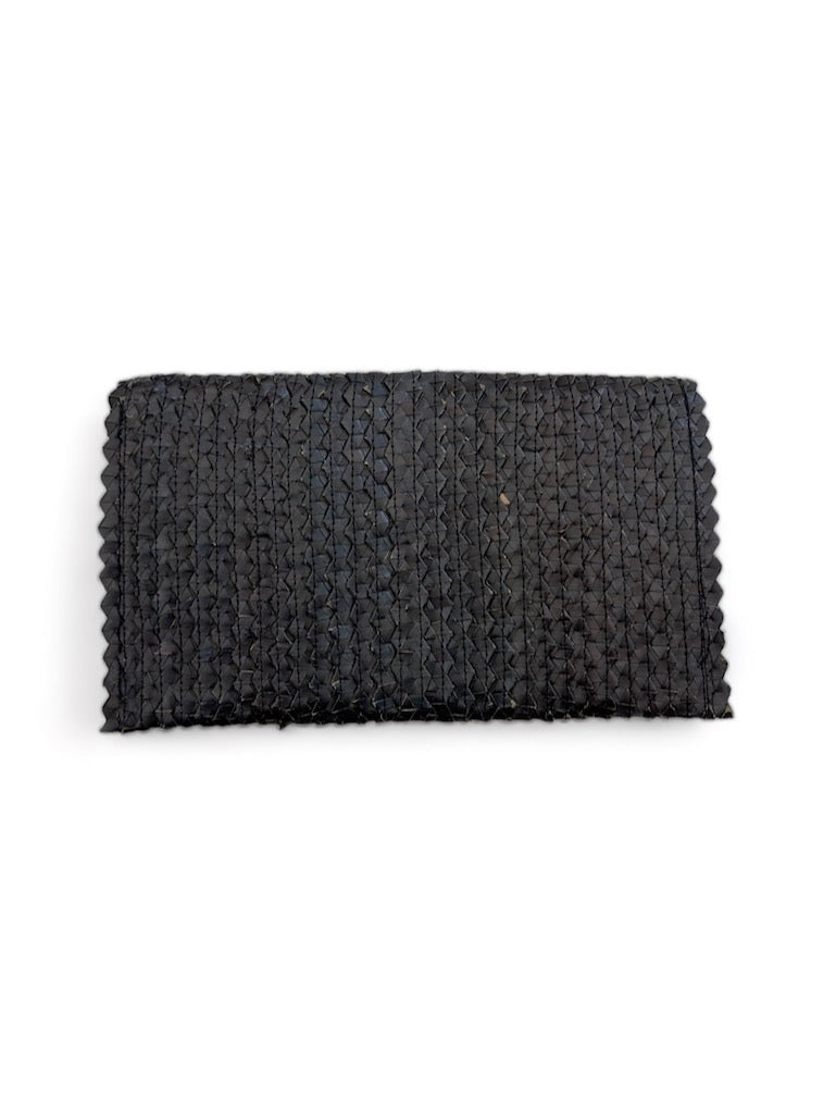 Palm Straw Clutch - Black