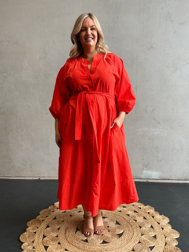 Sophia Dress - Tangerine