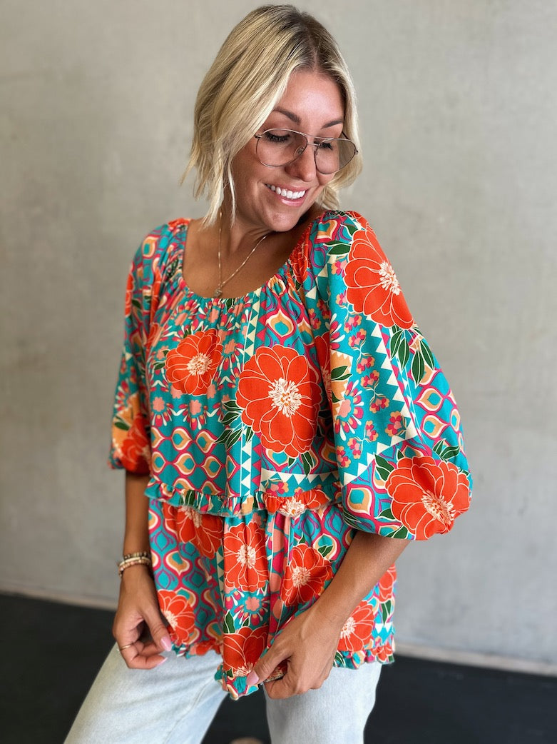 Isabella Top - Fiesta Print