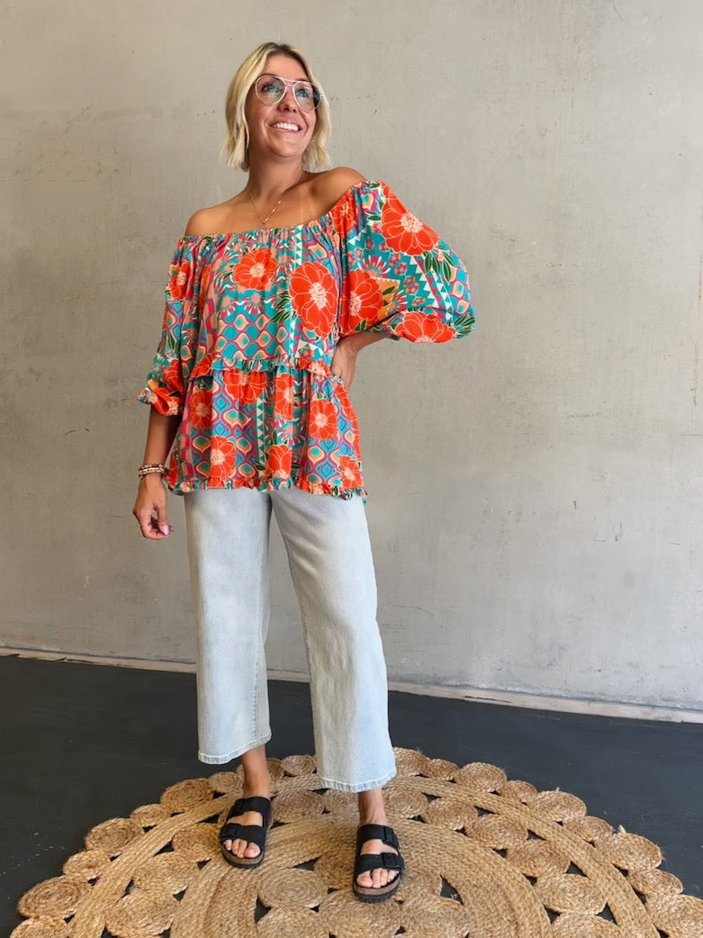 Isabella Top - Fiesta Print