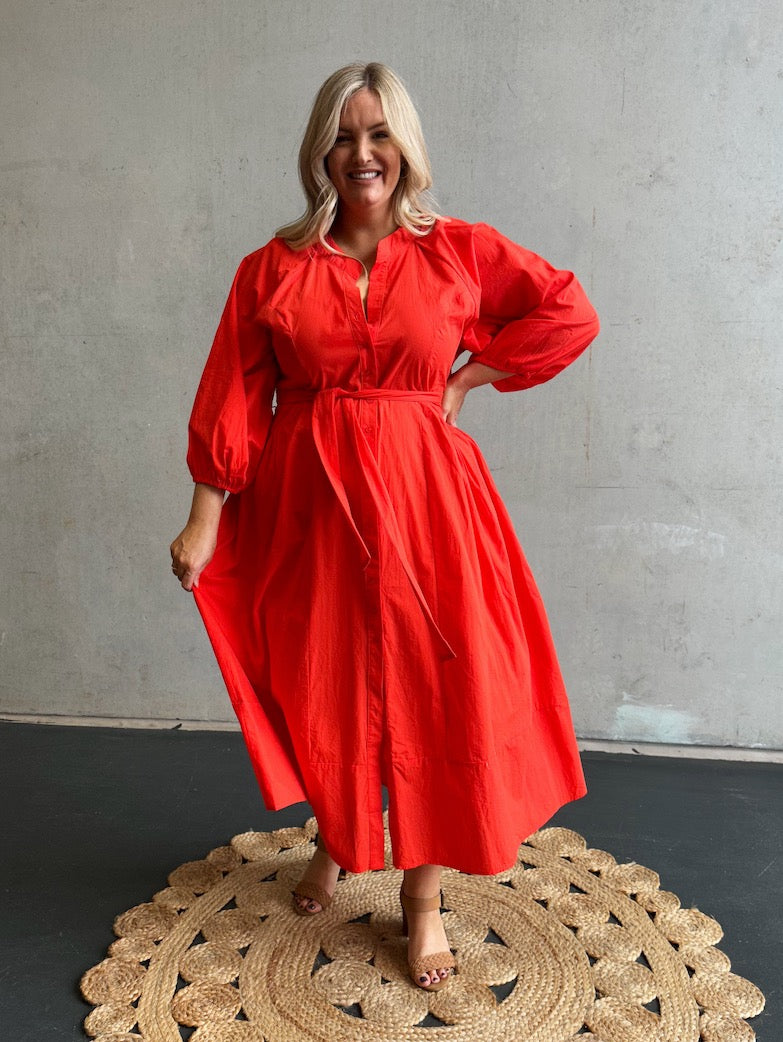 Sophia Dress - Tangerine