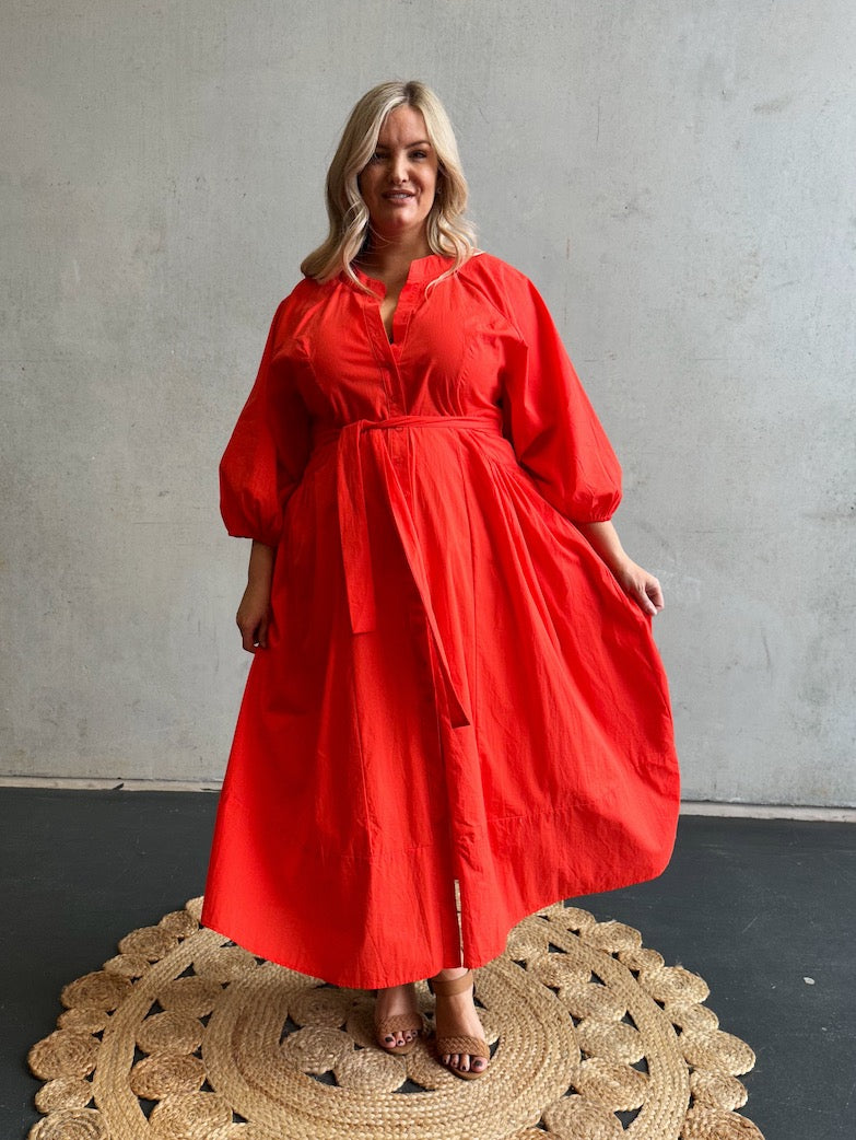 Sophia Dress - Tangerine