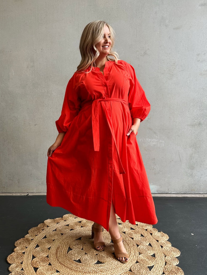 Sophia Dress - Tangerine