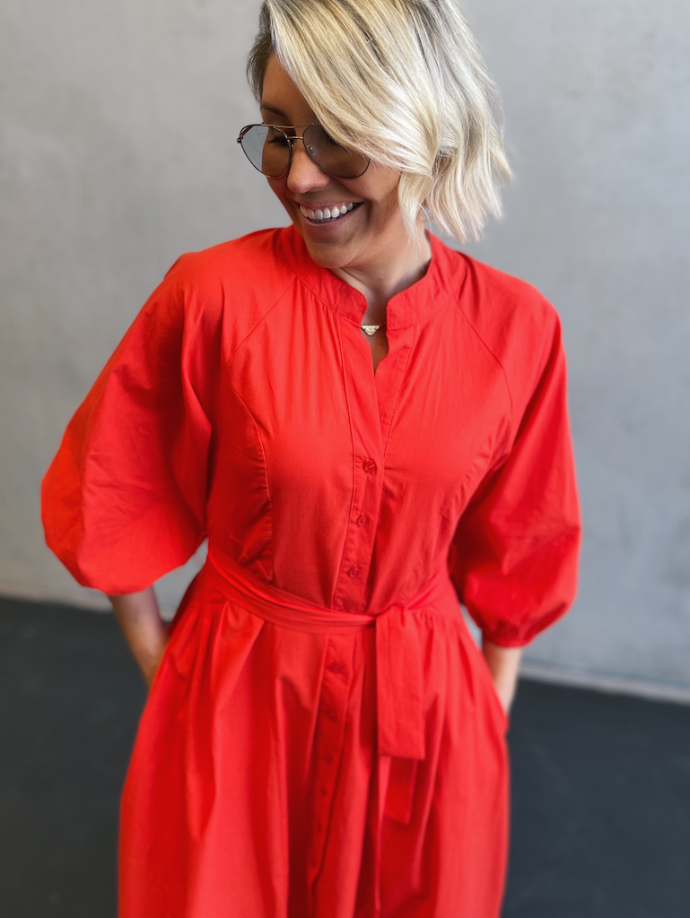 Sophia Dress - Tangerine