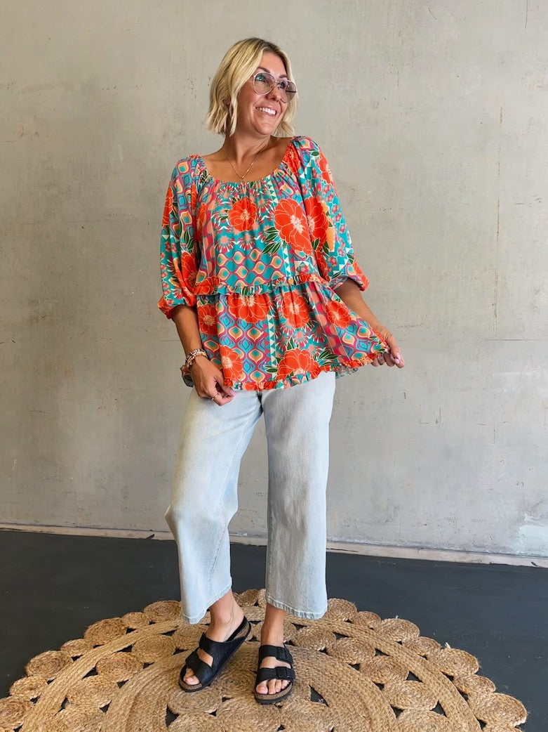 Isabella Top - Fiesta Print