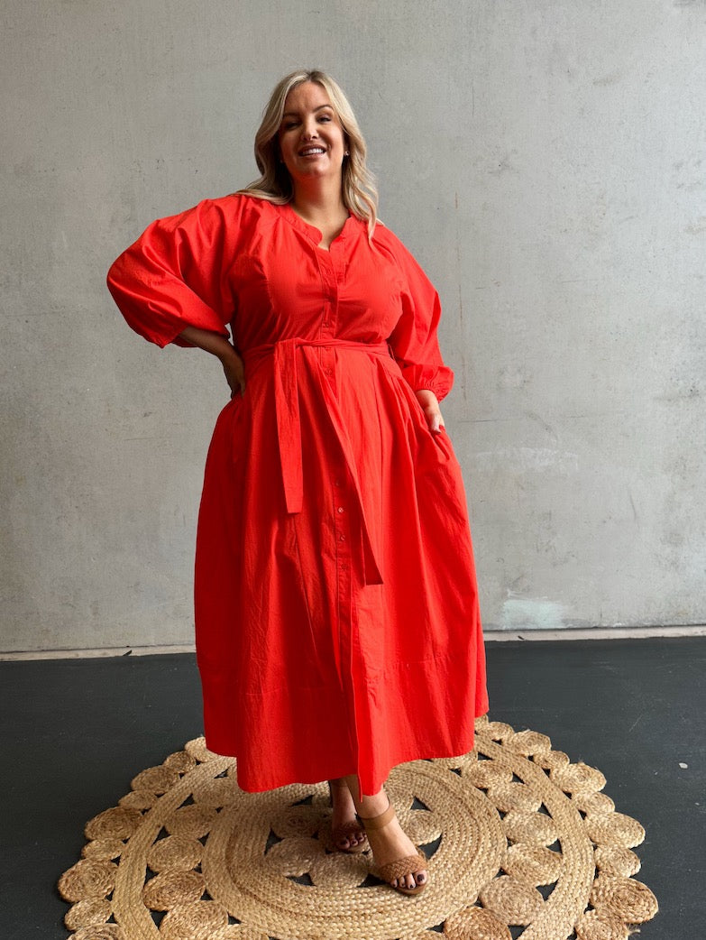 Sophia Dress - Tangerine