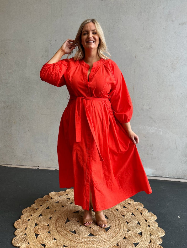 Sophia Dress - Tangerine