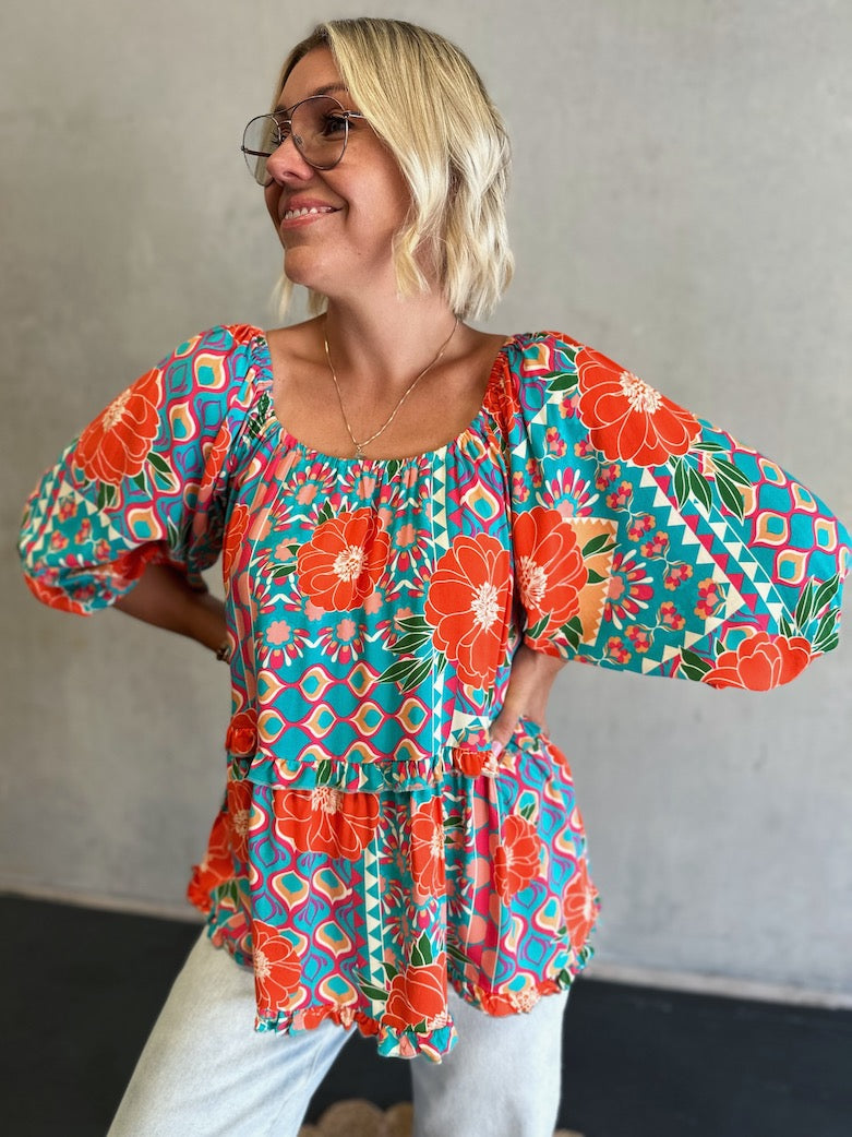 Isabella Top - Fiesta Print