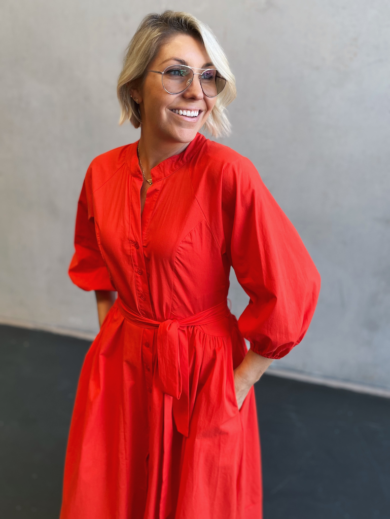 Sophia Dress - Tangerine