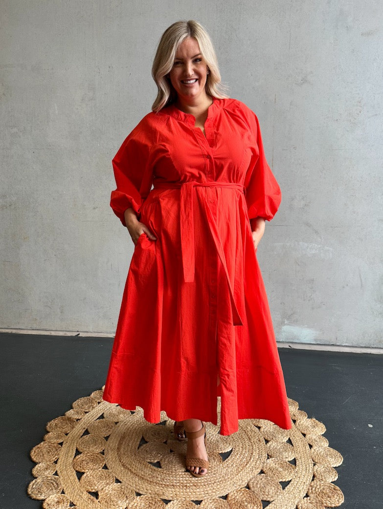 Sophia Dress - Tangerine