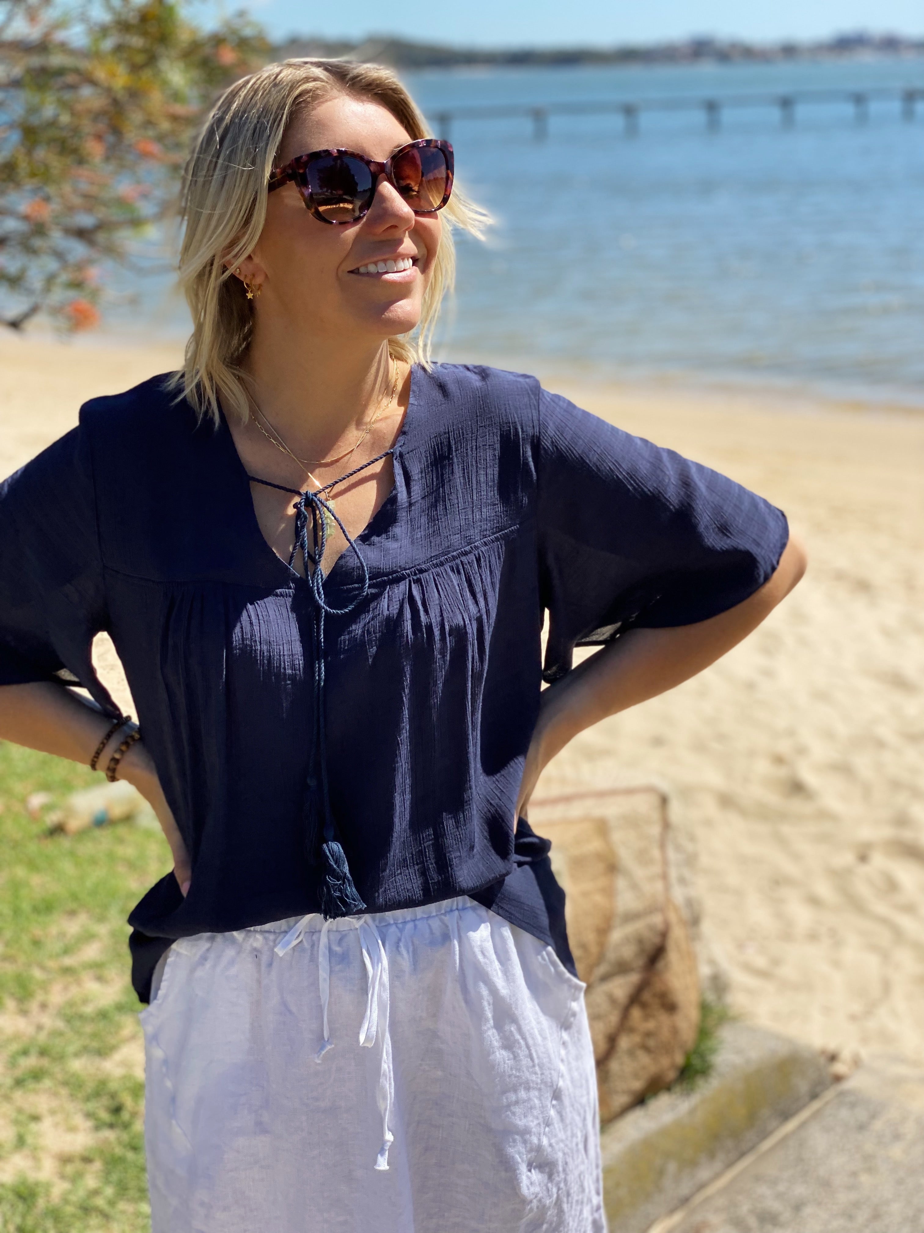 Keya Top - Midnight Blue