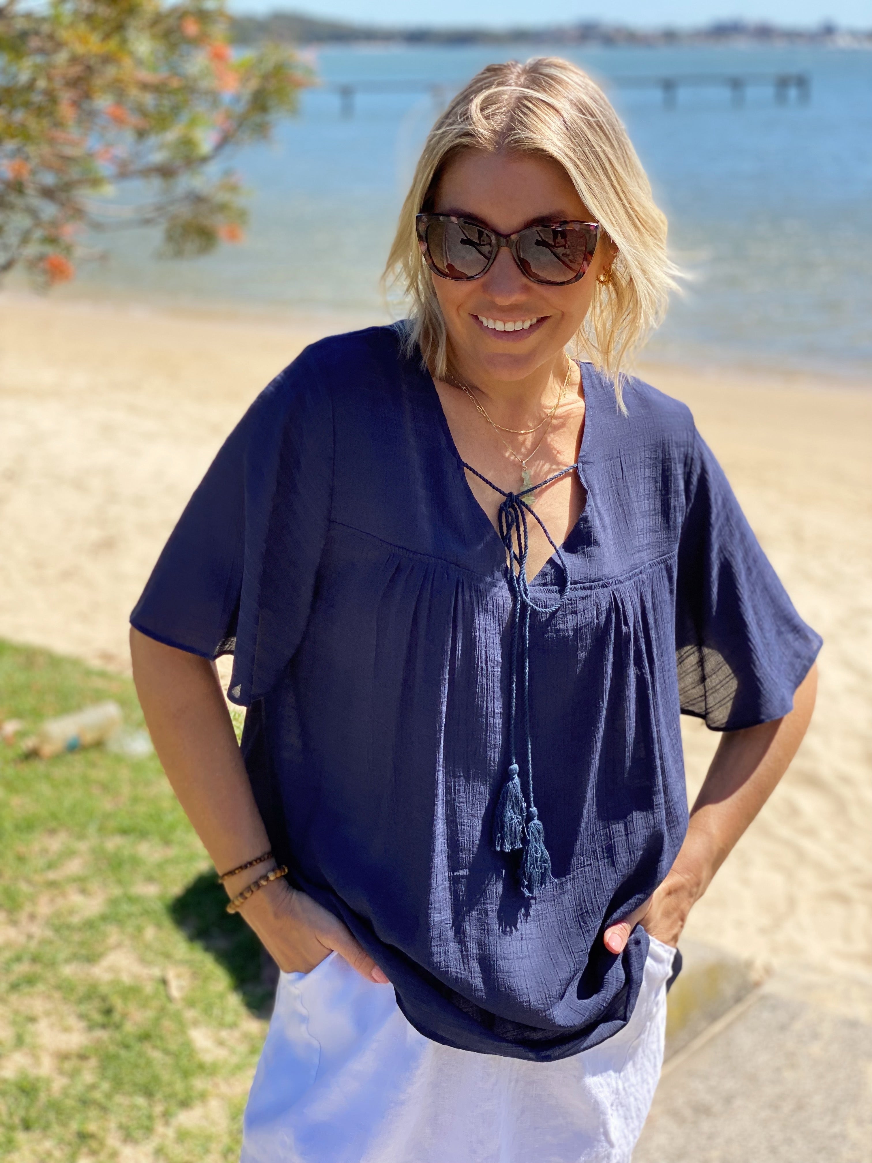 Keya Top - Midnight Blue