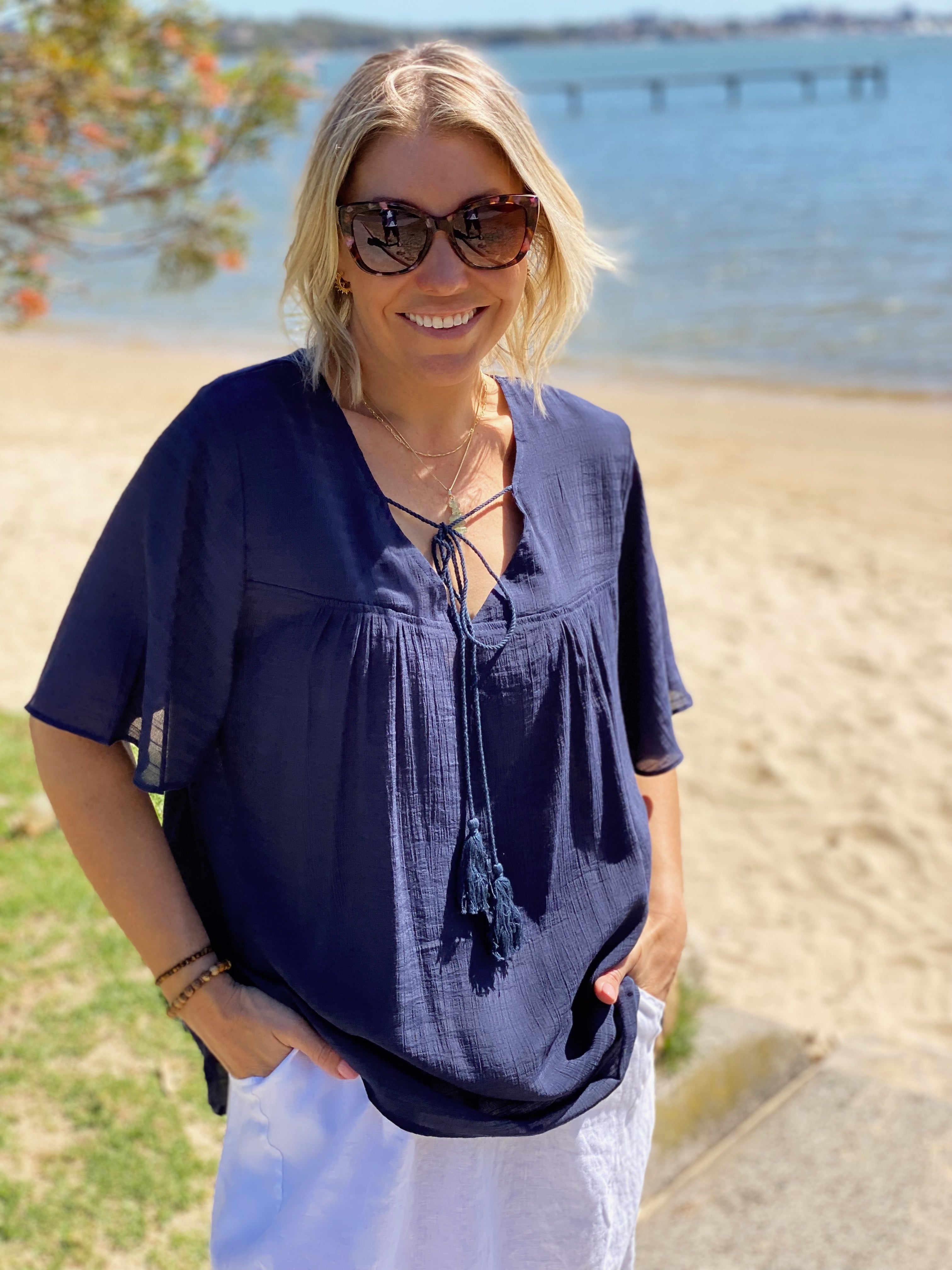 Keya Top - Midnight Blue