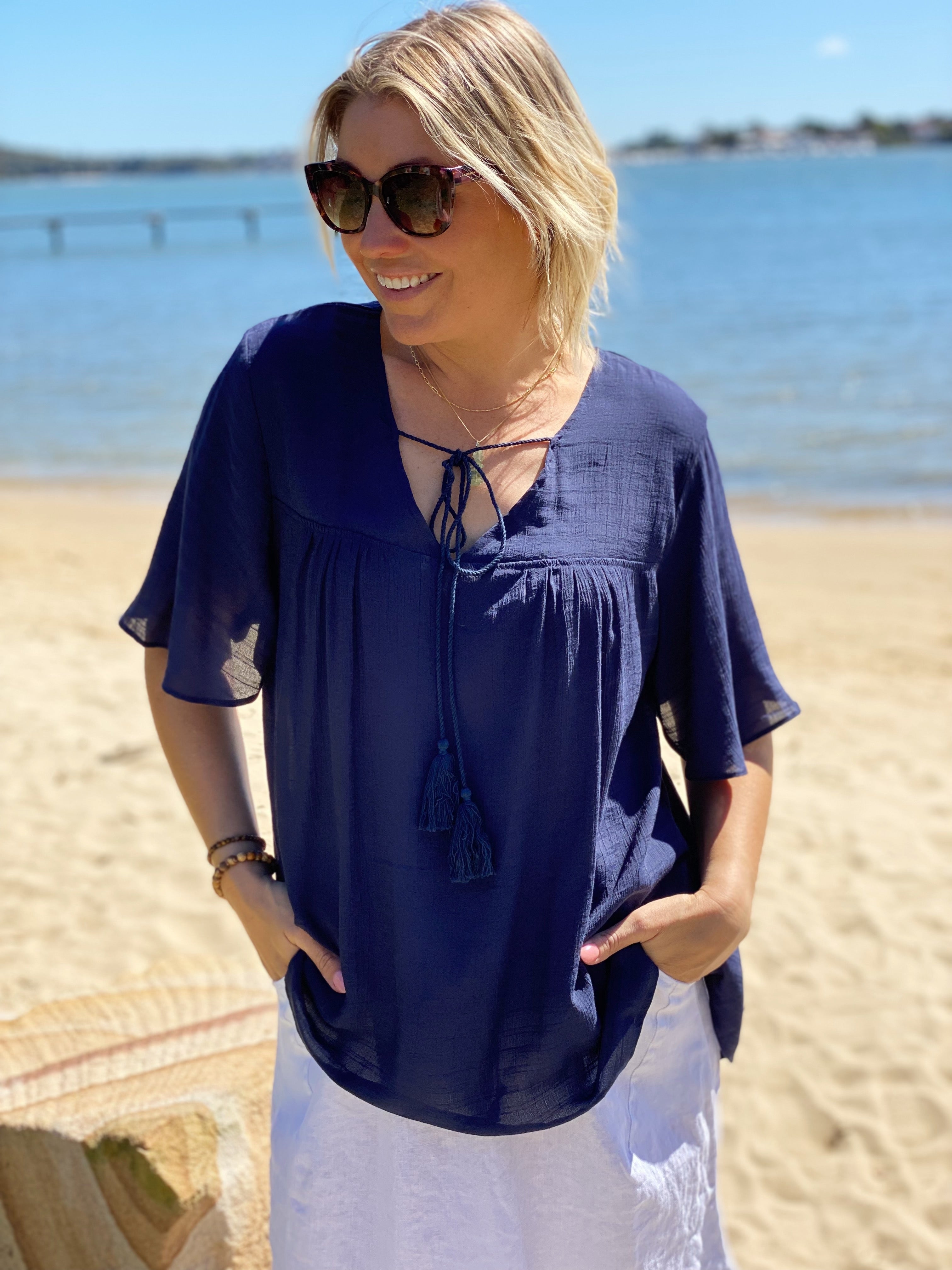 Keya Top - Midnight Blue