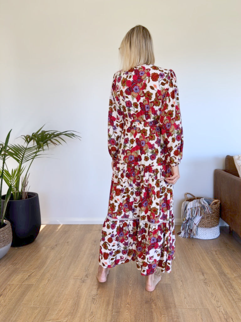 Melita Dress - Red Floral