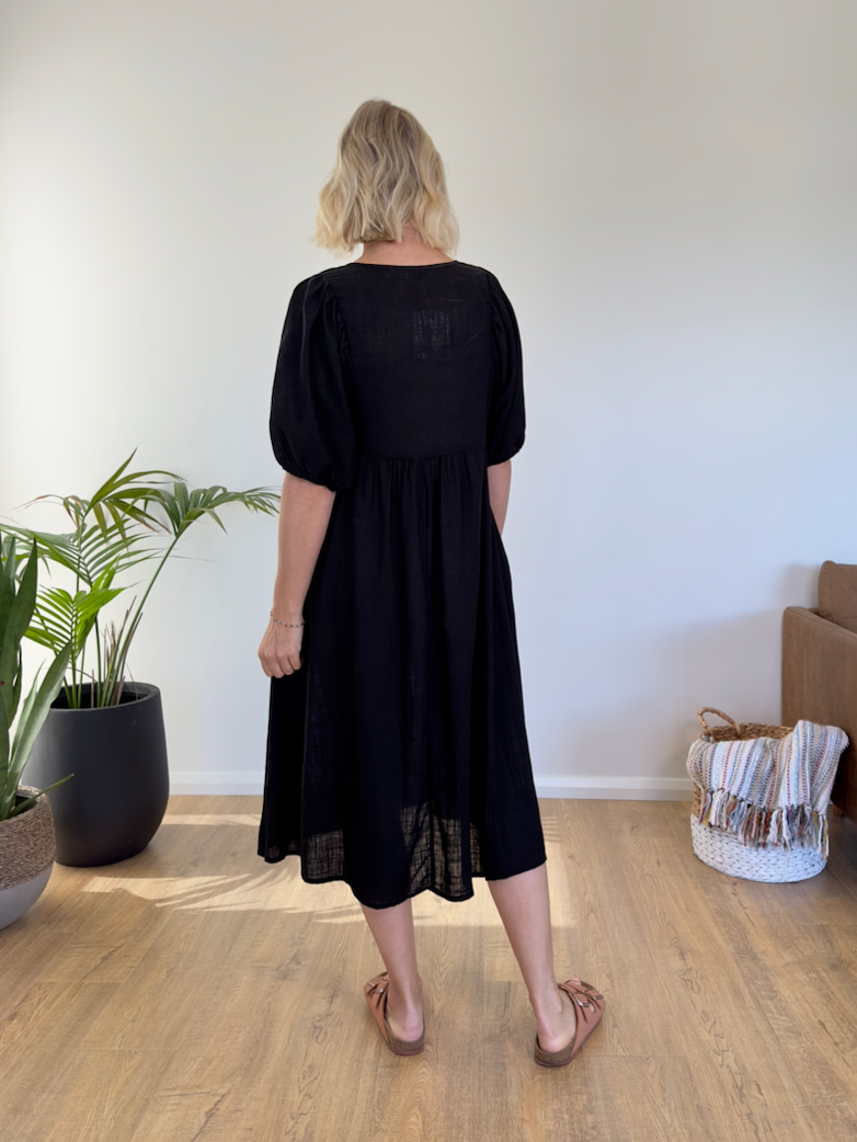 Maia Midi Dress - Black