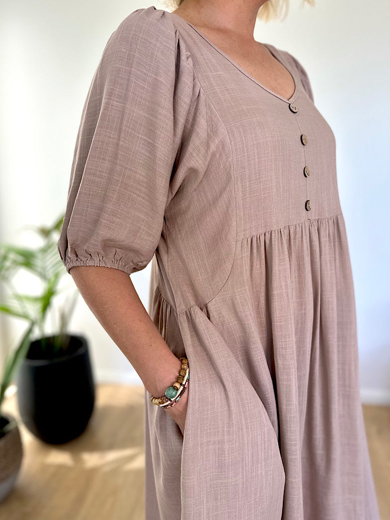 Maia Midi Dress - Chai