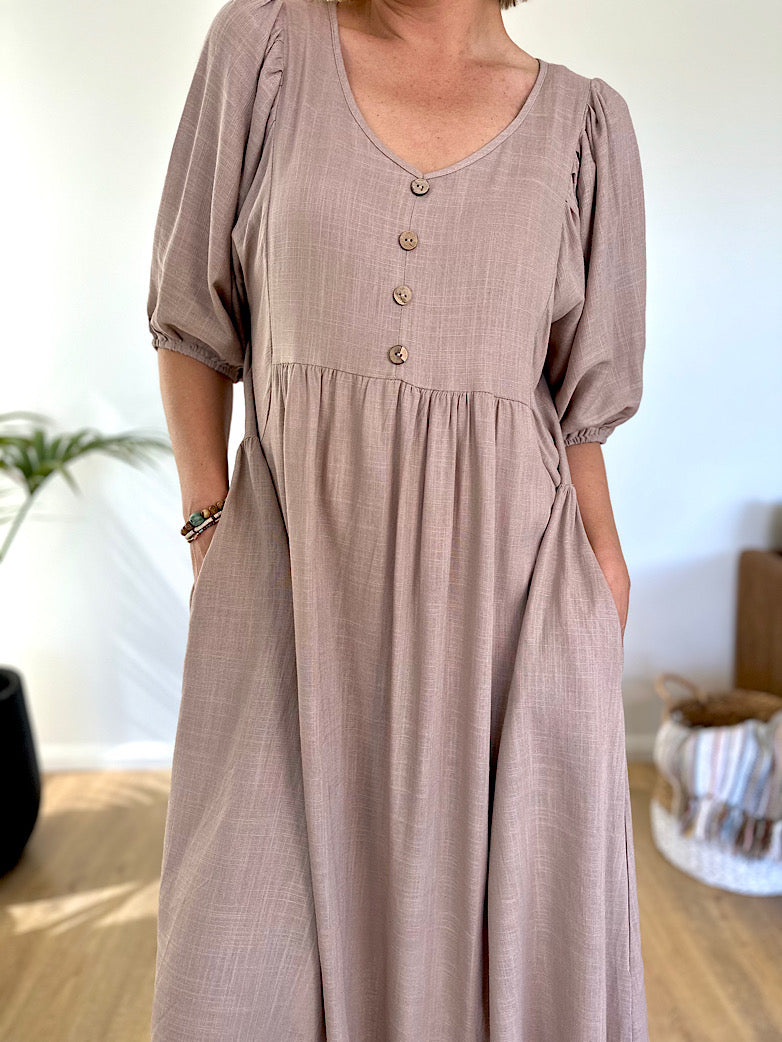 Maia Midi Dress - Chai