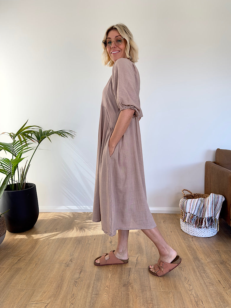 Maia Midi Dress - Chai