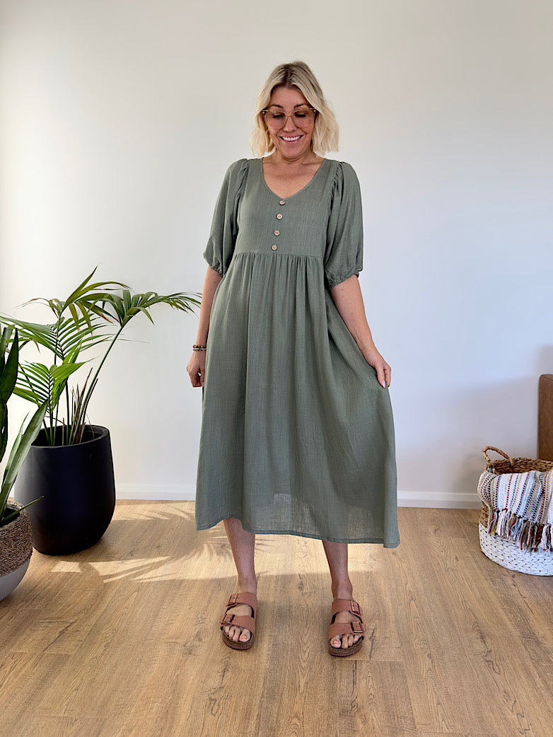 Maia Midi Dress - Sage