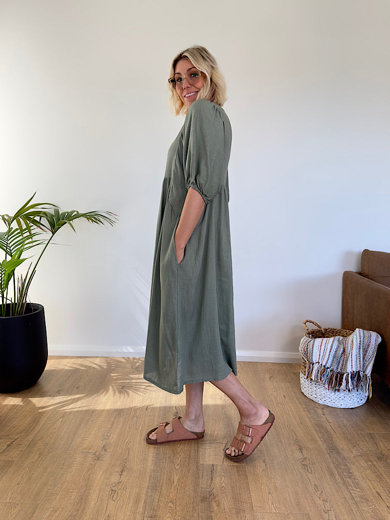 Maia Midi Dress - Sage