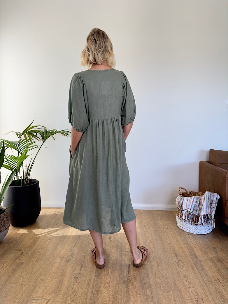 Maia Midi Dress - Sage