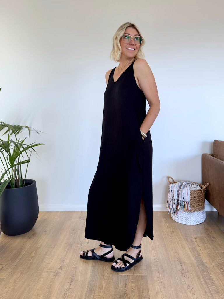 Sunday Morning Maxi Dress - Black