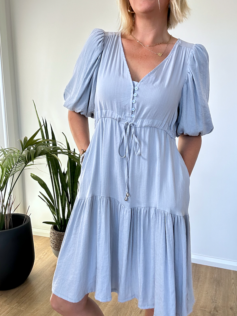 Poppy Dress - Dusty Blue