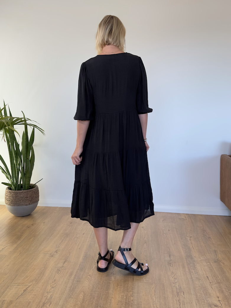 Positano Beach Dress - Black