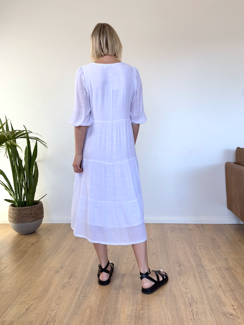 Positano Beach Dress - White