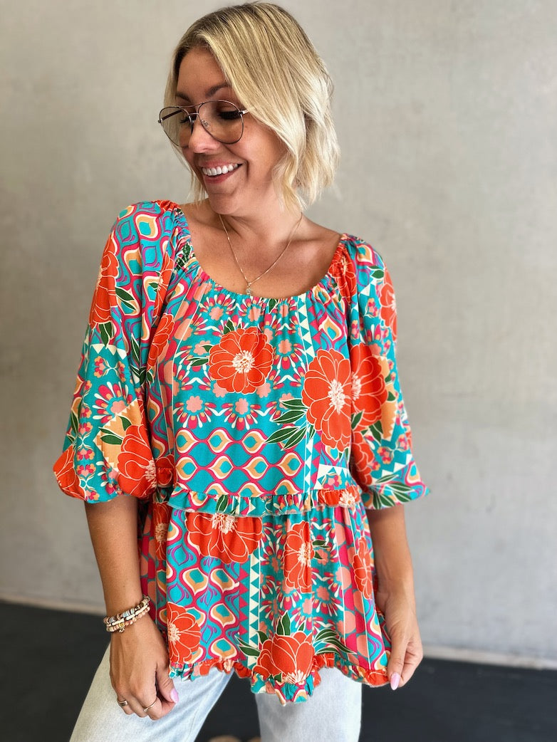 Isabella Top - Fiesta Print