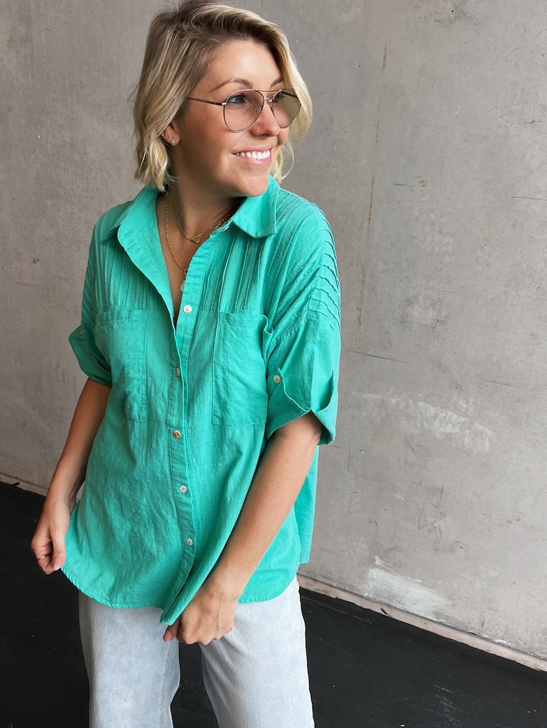 Polly Shirt - Jade Green
