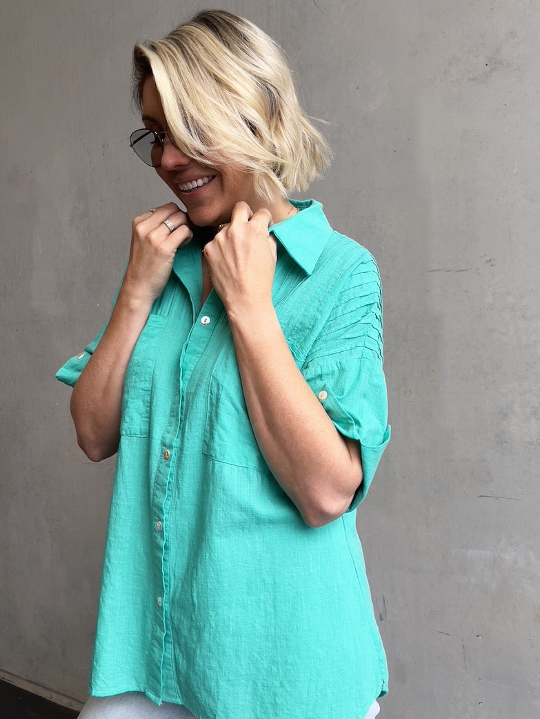 Polly Shirt - Jade Green